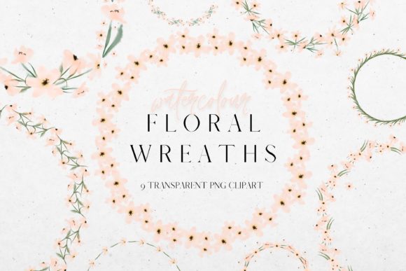 Blush Pink Watercolour Wreaths for Modern Design
