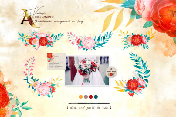 Elevate Projects with Peones Watercolor Arrangements PNG