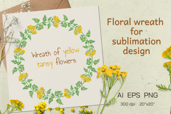 Elevate Your Projects with a Sublimation Tansy Flower Wreath