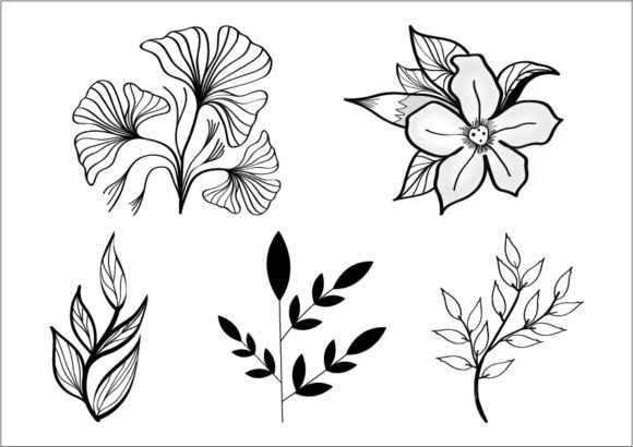 Elevate Your Projects with Leaf Line Art Design Set: A Versatile Creative Resource
