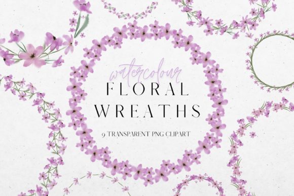 Purple Watercolour Flower Wreath Clipart: A Designer’s Creative Companion