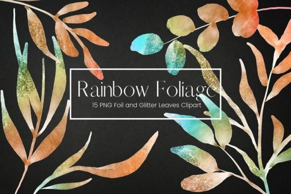 Rainbow Foil and Glitter Leaves Clipart: The New Currency of Creative Expression