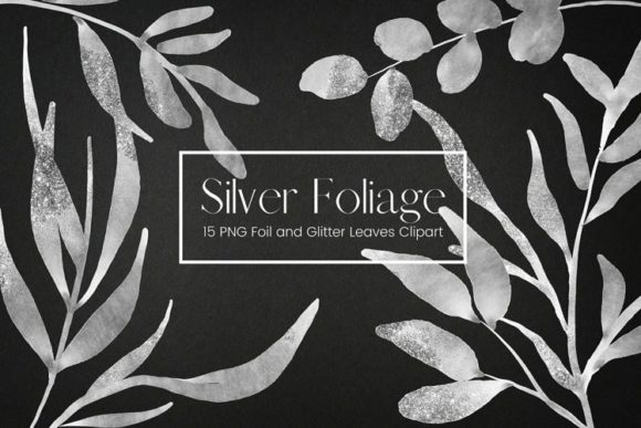 Silver Foil and Glitter Leaves Clipart: A Design Resource Evaluation