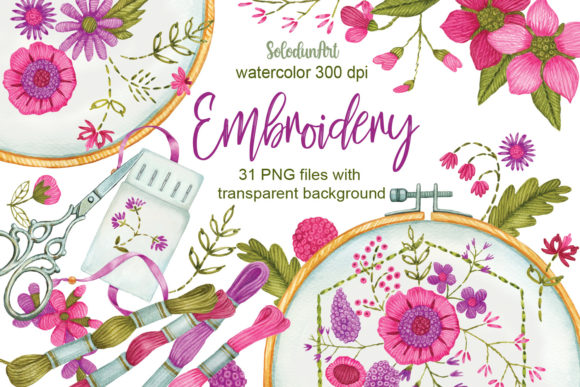 The Art of Digital Creation: Exploring Watercolor Embroidery Clipart