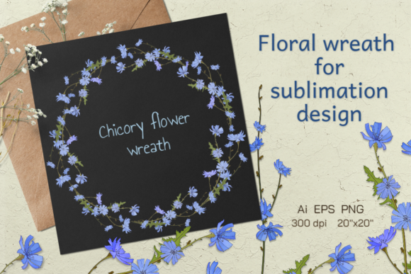 The Delicate Chicory Wreath: A Versatile Vector Asset for Creators