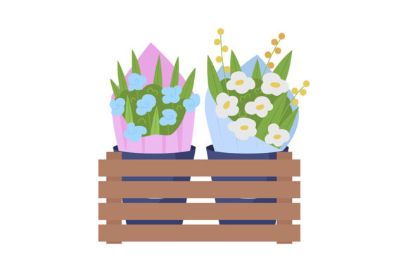 The Unseen Engine of Modern Floral Branding: The Flower Shop Semi Flat Color Object